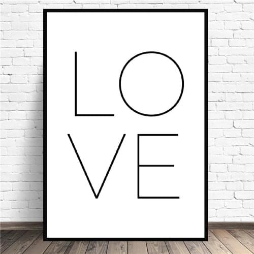 LOVE Canvas Wall Minimalist Quotes Art Print Modern Poster Wall Pictures Living Room Decor