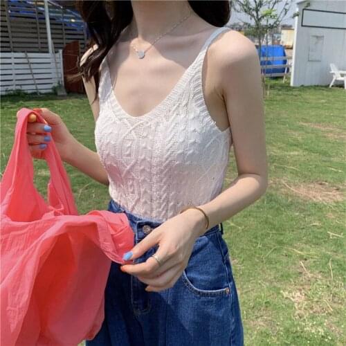 Women Tanks Tops Spring and Summer Small Sling Vest Sleeveless V-neck Female Camis Crop Top For Women