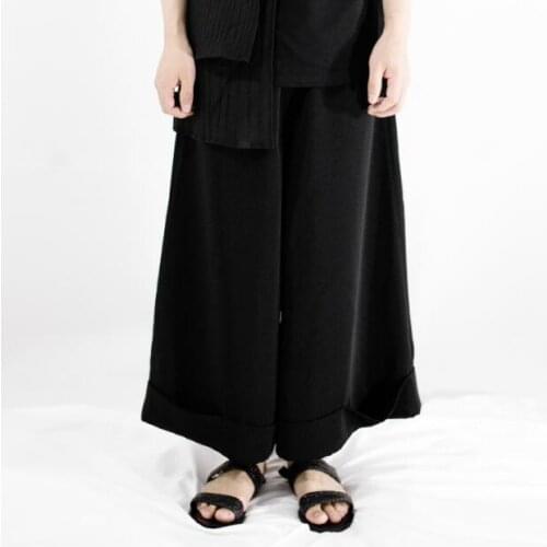 2020 New Mens clothing Hair Stylist fashion street Super loose Bell-bottoms Wide Leg Pants culottes plus size costumes