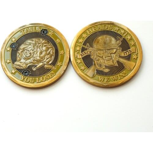 Mouse over image to zoom US Marines Army Navy Police Air Force Heads We Win Military New Challenge Coin.,Free Shipping