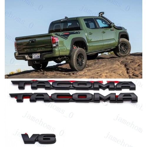 3PCS SET MATTE BLACKOUT EMBLEM OVERLAY KIT FIT FOR 2016-2020 TACOMA V6