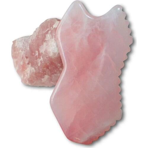 Natural Scraping Facial Crystal Gua Sha Massage Tool for Beauty Care Wrinkles Reduce Anti-aging Pink Quartz Massager