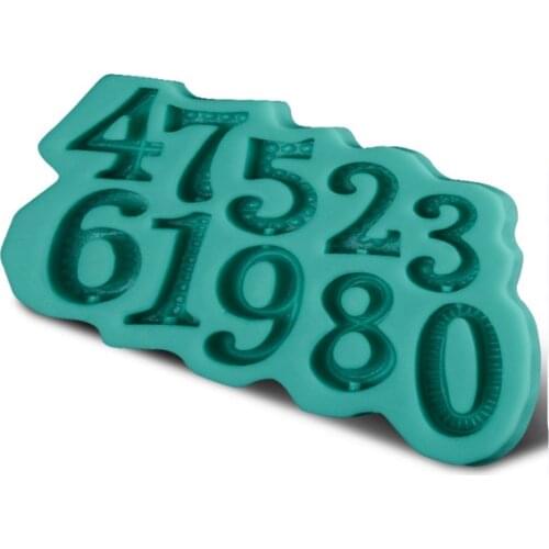 New & Hot Beautiful Numbers Modelling Fondant Decoration Mold Silicone Cake Chocolate Mold D351