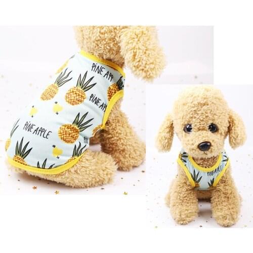 Hokerbat Fruit Print Pet Clothes Dog Breathable T-Shirt Dog Clothes Summer Pet Dog Clothes Chihuahua Clothes T-Shirt
