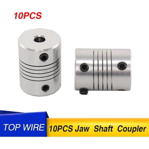 Wholesale Dropshipping 10pcs CNC Motor Jaw Shaft Coupler 5mm To 8mm Flexible Coupling OD 19x25mm 4/ 5/6/6.35/8/9.5/10/12mm