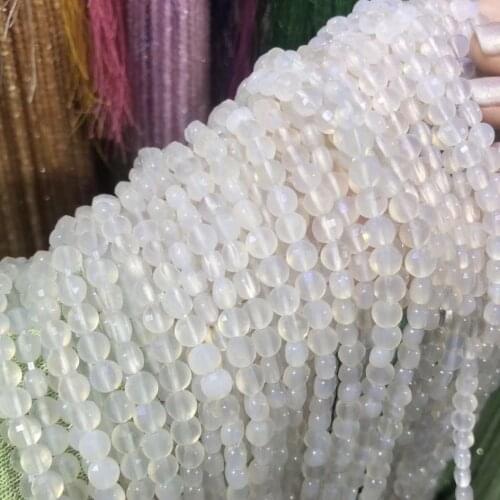 Natural Stone Loose Beads Oblate Faceted Crystal Agates Yolk Stone Charms for Jewelry Making Necklace Bracelet Gift