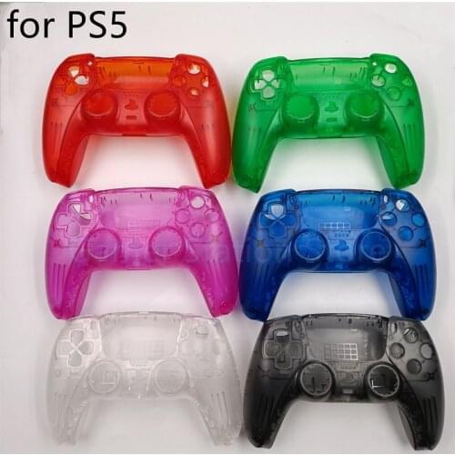 Full Set Transparent Clear Front Back Housing Shell Case Cover Suit For Playstation5 PS5 Gamepad Controller Accessories