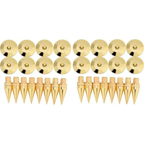 Retail 16 Pairs 6 x 36mm Copper Speaker Spike Isolation Stand + Base Pad Feet Mat Speaker Isolation Speaker Isolation Pads