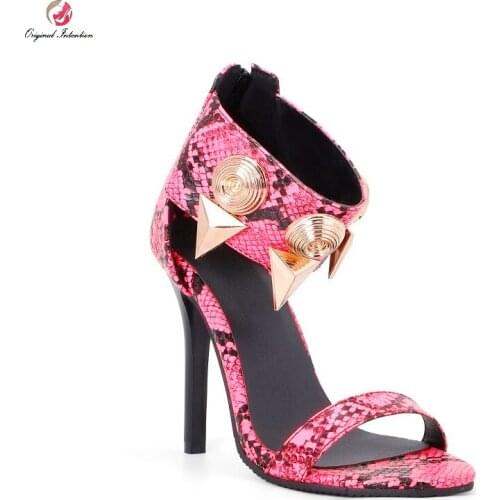 Women Sandals Summer 2021 New Shoes Thin High Heels Blue Pink Denim Blue Leopard Peep Toe Brand Sandals Ladies Party Dress Shoes