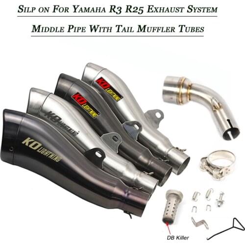 Silp on for Yamaha R25 R3 Middle Pipe With Exhaust Muffler Tube Set Refit Replace Lossless Original Silencer System Motorcycle