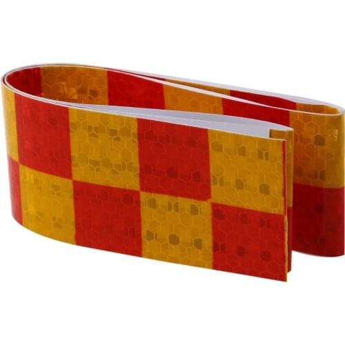 1M Reflective Safety Warning Conspicuity Tape Sticker, Red+yellow
