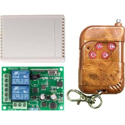 Taidacent 220V 100 Meters Long Range 220 Volts Rf Remote Controller 315mhz 2 Channel Wireless Remote Control Switch Relay Module