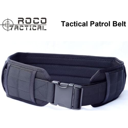 ROCOTACTICAL Tactical Molle Padded Patrol Belt Military Combat Waist Belt Airsoft Army Battle Belt Operator Gun Pistol Belt