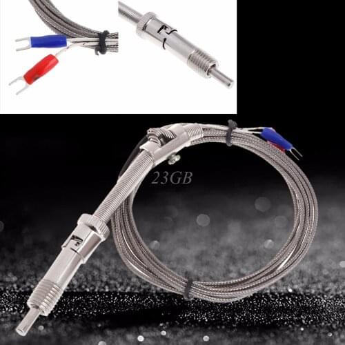 K Type Thermocouple Temperature Sensor Bayonet Compression Spring With 2m Cable M10