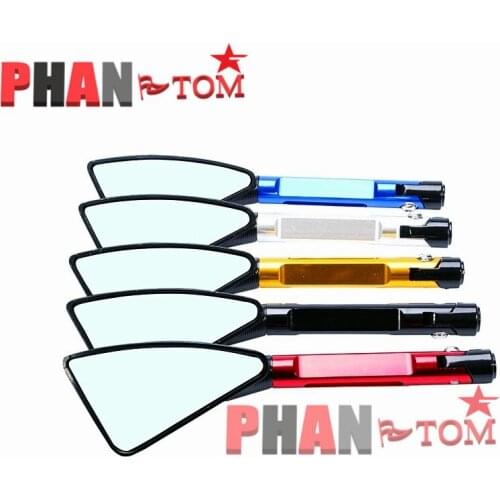 Universal CNC Aluminum Motorcycle Handlebar Rear View Mirrors Blue Anti-glare Mirror for Honda Yamaha Suzuki Scooter