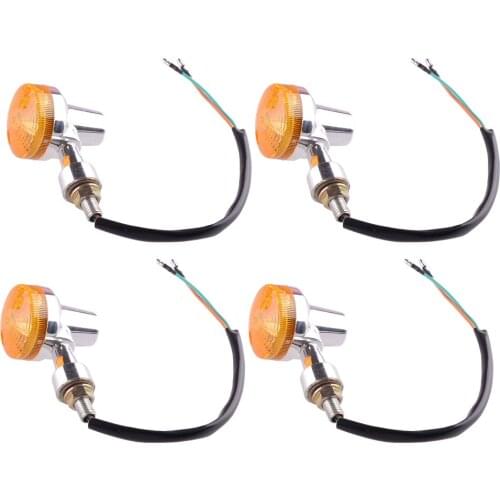 Universal 4pcs Motorcycle Motorbike Amber Bulb Turn Signal Light Indicator Lamp Refit