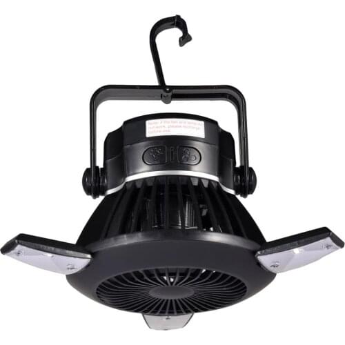 Solar Camping Fan With LED Lantern Portable Fan With Hook Portable Solar Fan Light Solar LED Light Solar Fan Energy Saving