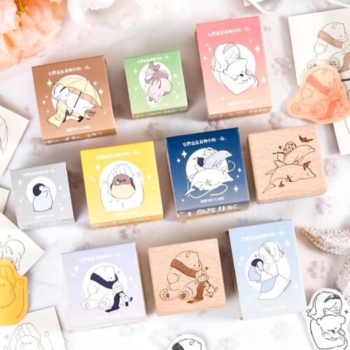 Vintage Embrace Endangered Animals Series Stamp DIY Wooden Rubber Stamps For Scrapbooking Stationery Scrapbooking Standard Stamp