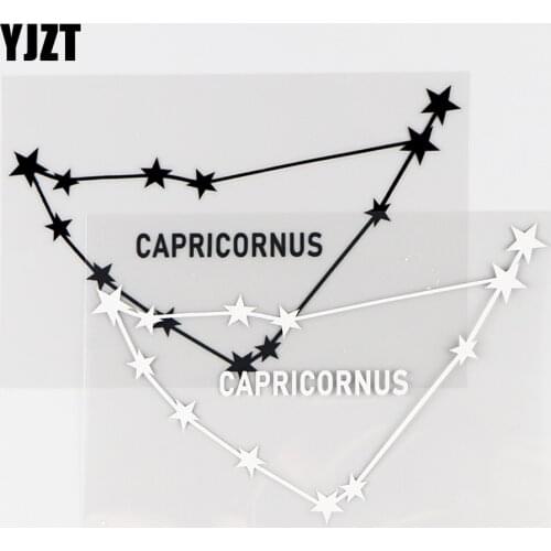 YJZT 14.6×9.3CM Capricornus Zodiac Interesting Star Car Sticker Vinyl Decals Car Window Decor Black / Silver 10A-0474