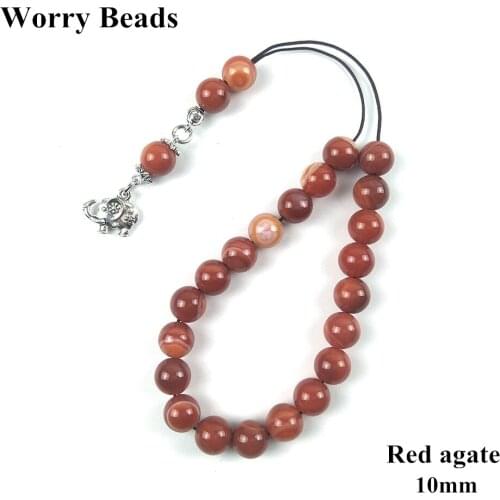 10mm Red natural stone Muslim Prayer Beads Islamic Tasbih Allah Prayer Tesbih Islam Misbaha worry beads