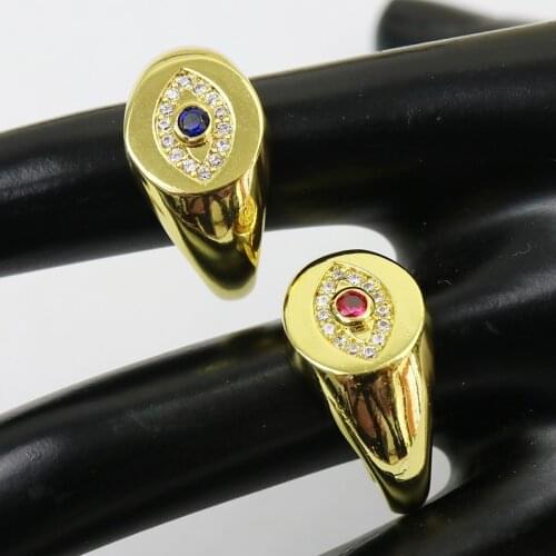 10 Pieces Gold rings adjustable Eyes rings for women zircon jewelry crystal rings for women fashion jewelry accessories 51483