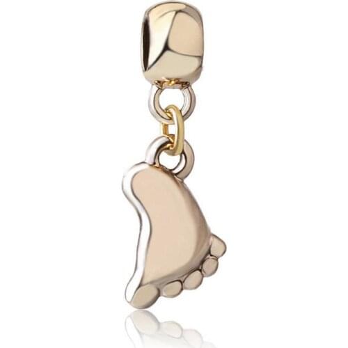 20pcs/lot DIY Jewelry Accessories Fashion Jewelry Dangle Charm Lovely Foot Pendant fit European Charm Bracelet Wholesale