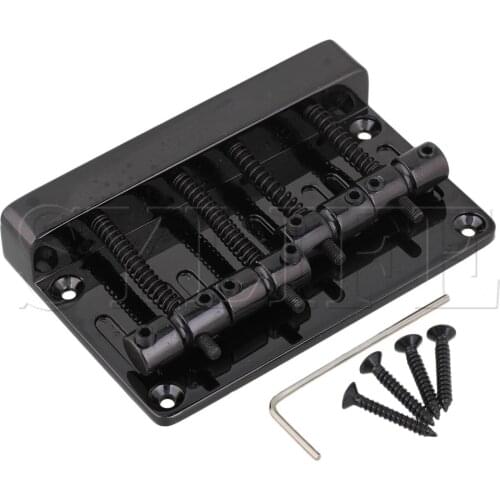 4 String Bass Guitar Bridge for Electric Bass Musical Accessory Black Zinc Alloy