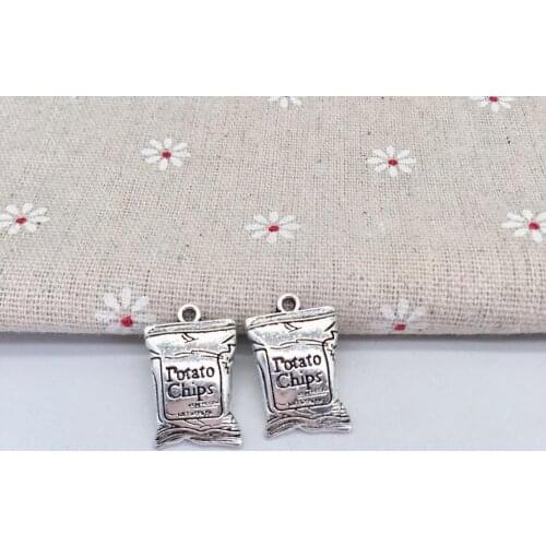 6 pcs Fashion French fries connector Charms metal Pendants fit Jewelry Making DIY Handmade Craft