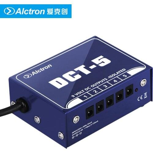Alctron DCT-5 multi-channel independent protection power supply box 5-channel 9 volt output effect power