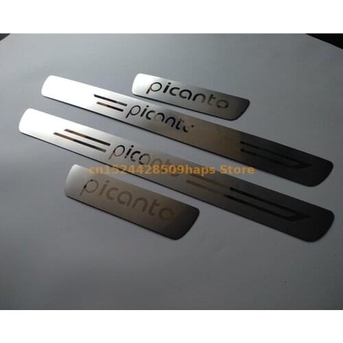 For Kia Picanto Auto Accessories Stainless Steel Door sill Styling Car Pedal Scuff Plate Protector Guard 2013 2015 2018 2019