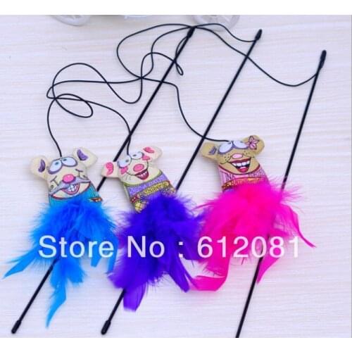 Free shipping New Arrived fatcat toyscat fishing pole Tease Cat Stick Cat Catcher Teaser Toy 10pcs/lot