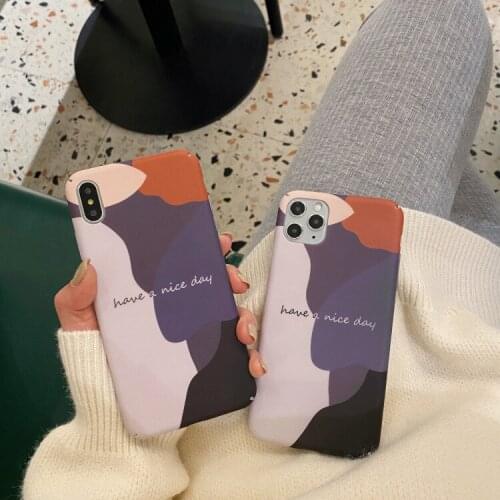 Retro chocolate Abstract geometry art Japanese Phone Case For iPhone 12 11 Pro Max Xr Xs Max 7 8 Plus 7Plus case Cute Hard cover