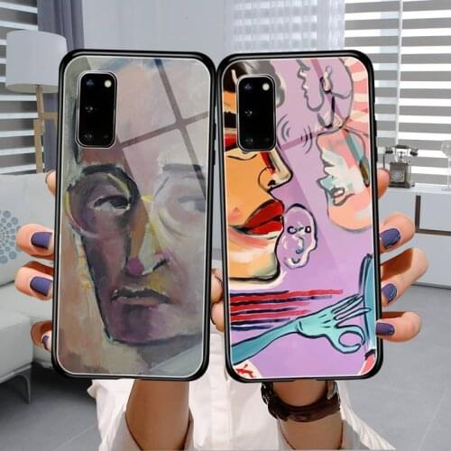 Art graffiti Phone Case Tempered Glass For Samsung S7 S8 S9 S10E S20 21 30 Plus ultra Note 8 9 10 Plus A7 2018