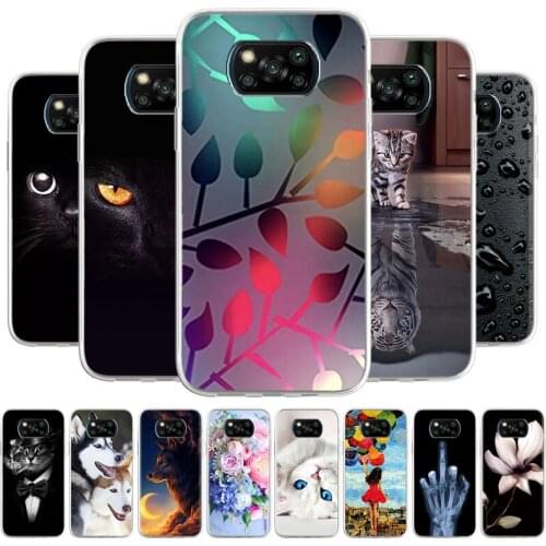 Case For Xiaomi Poco X3 NFC 6.67 inch Silicone Soft TPU Phone Cover For Xiaomi Poco X3 NFC Cases Flower Protective Bumper Shell