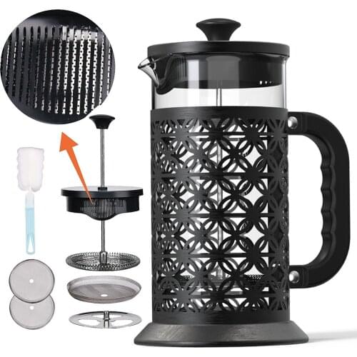 CKductpro best french press coffee maker 34oz, coffee french press,Coffee & Tea Pot,5 layers of filter element ,Two-way water ou
