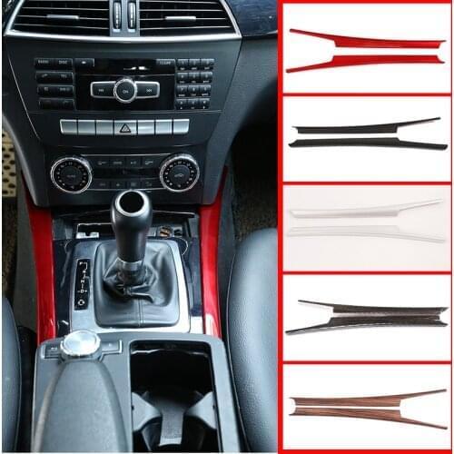 5 Color Silver Red For Mercedes benz C Class W204 C180 C200 2007-2013 ABS Car Center Console Decoration Strips Trim Accessories