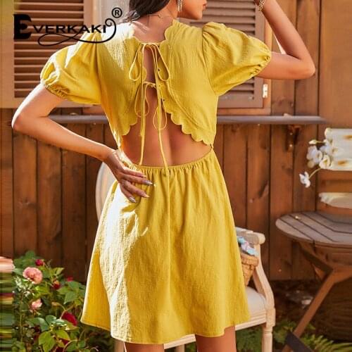 Желтые летние платья Everkaki China At AliExpress