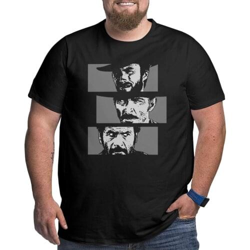 The Good The Bad And Ugly T-Shirts for Men Cowboy Pure Cotton Big Tall Tee Shirt Plus Size T Shirts Big Size Large Clothing