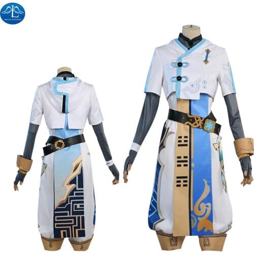 Game Genshin Impact Cosplay Chongyu Cosplay Costume Women Anime Keqing Costume Halloween Outfit Fancy Dress Custom Made