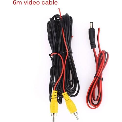 6m Video Power Cable For Car Rear Camera Universal RCA 6 Meter Wire For Connecting Reverse Camera With AUTO Multimedia Monitor