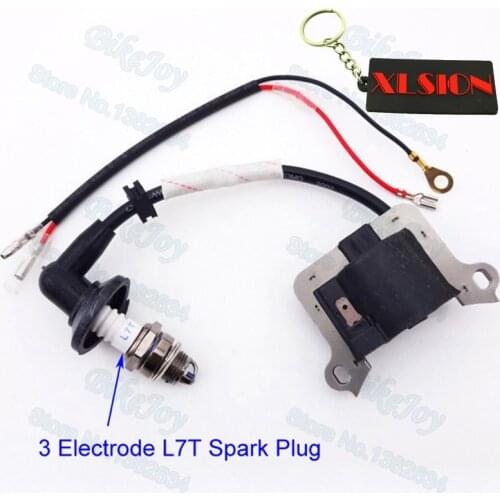 Ignition Coil + Spark Plug 3 Electrode L7T For 33cc 43cc 49cc Mini Moto Dirt Super Pocket Bike ATV Quad Go Kart Scooter