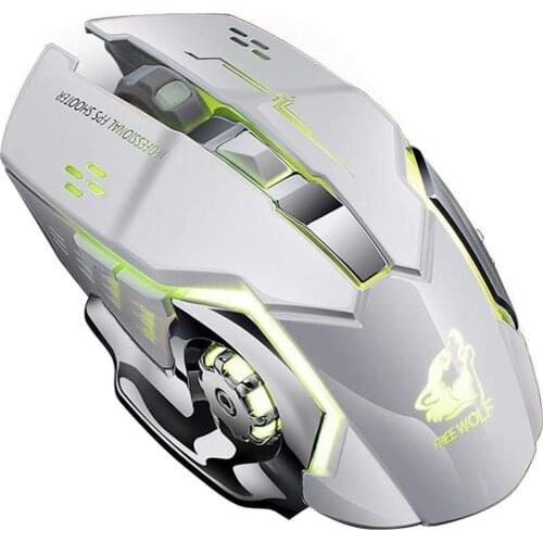 Computer Game Mouse GUIGSI LED Light Adjustable DPI 2.4GHz 6 Buttons PC Laptop Gaming Wireless Mouse