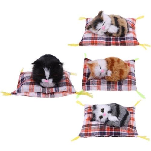 Cute Simulation Plush Sleeping Cat Stuffed Doll Toys Kids Gift Photo Prop