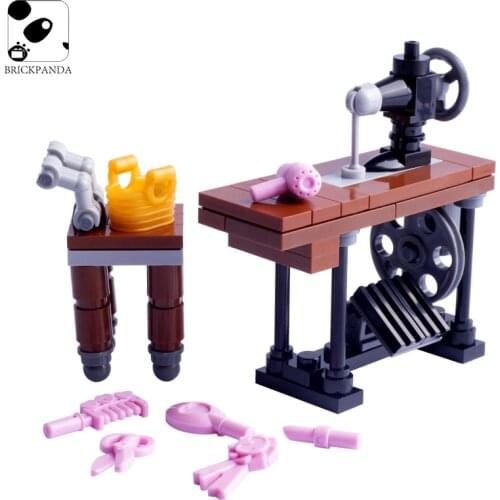 Mini City Classic Sewing Machine Cute Building Blocks Minifigs Accessories Mini Bricks Interactive Toys for Children Gifts