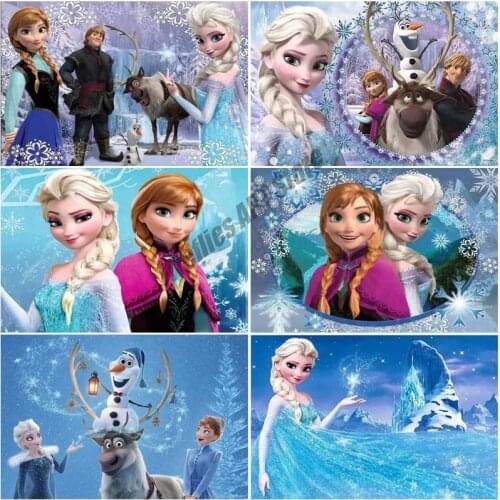 Disney Frozen Elsa&Anna 5D DIY Diamond Painting Cross Stitch Kits Full Square/Round Diamond Embroidery Mosaic Home Decor