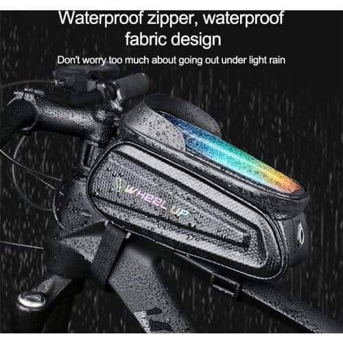 Rainproof Bike Bicycle Bag Frame Front Top Tube Cycling Bag Reflective 7.0in Phone Case Touch Screen Bag MTB Bike Accessories