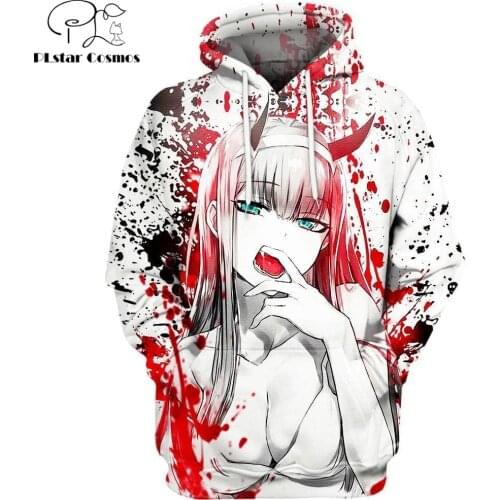 2020 New 3D Fashion Hoodies Anime DARLING in the FRANXX Full Printed Pullover/Hoodie Sweatshirt Unisex Casual Streetwear