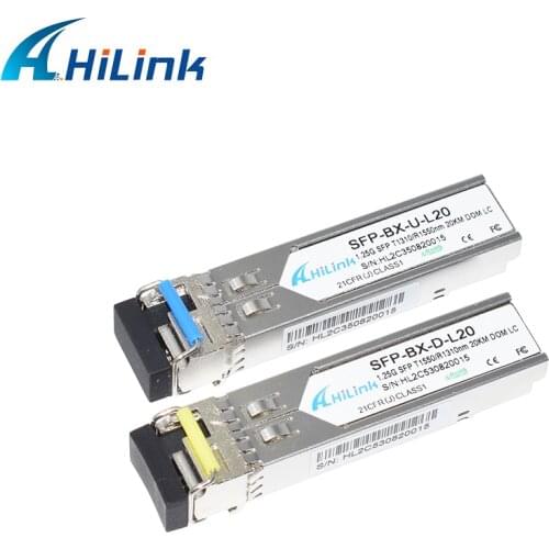 Single Fiber Mini GBIC 1G 1.25G 1310nm/1550nm 20km DOM BiDi SFP LC
