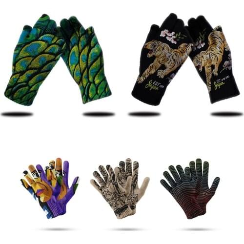 Tiger Snake Skin Pattern Gloves For Women Mittens Cool Punk Touch Screen Gloves Garden Outdoor Cycling Girl Female Unisex Glove