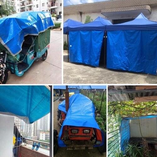 Customize Blue+Orange 0.35mm PE Tarpaulin Truck Motorcycle Cover Garden Plants Sun Shade Net Cloth Pet House Windproof Tarp